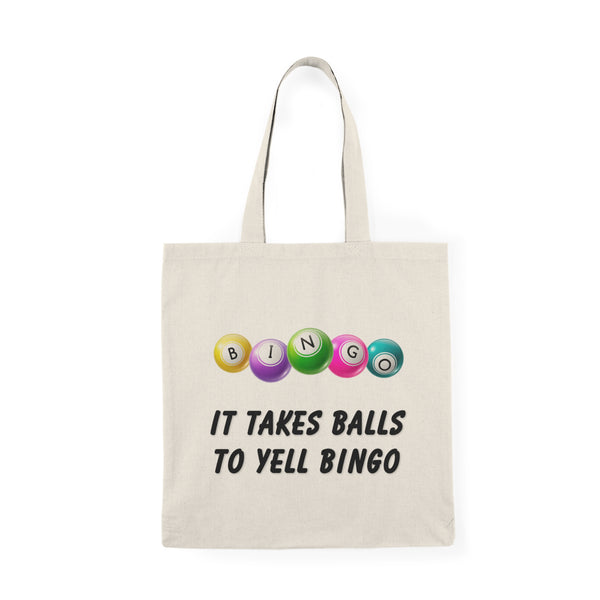 Fun Bingo Tote Bag - "It Takes Balls to Yell Bingo" - Perfect for Game Nights & Gatherings
